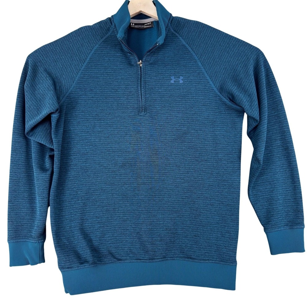 Under Armour Storm‎ Pullover Mens Large Blue ColdGear 1/4 Zip Fleece 1326670